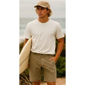 Kuhl Mens Khaki Shift Amphilia Shorts Size 38 Outdoor Casual Hiking Travel Light